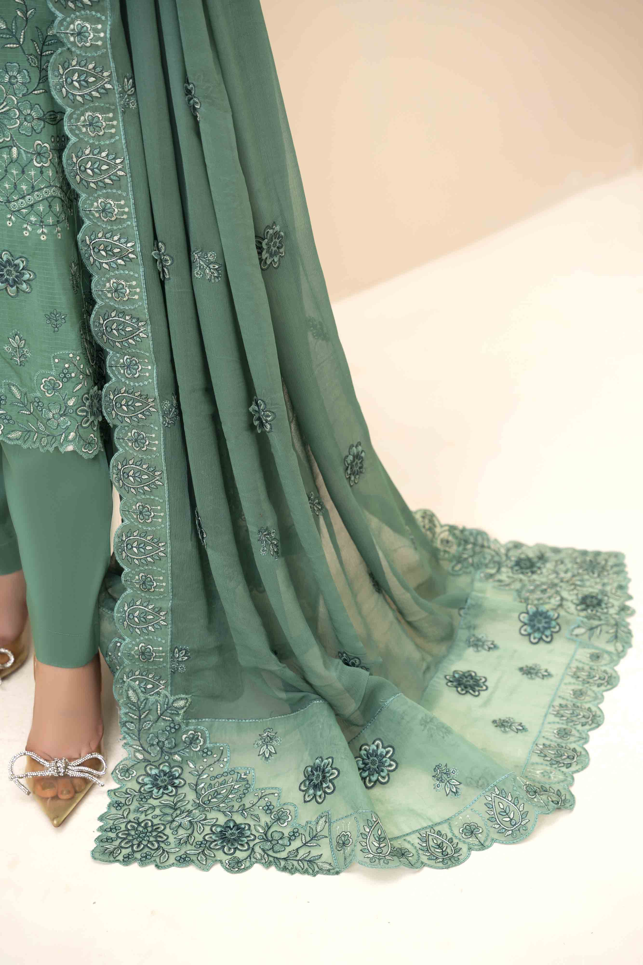 Luxury Pista 3 Pcs Embroidered Viscose Doria Suit