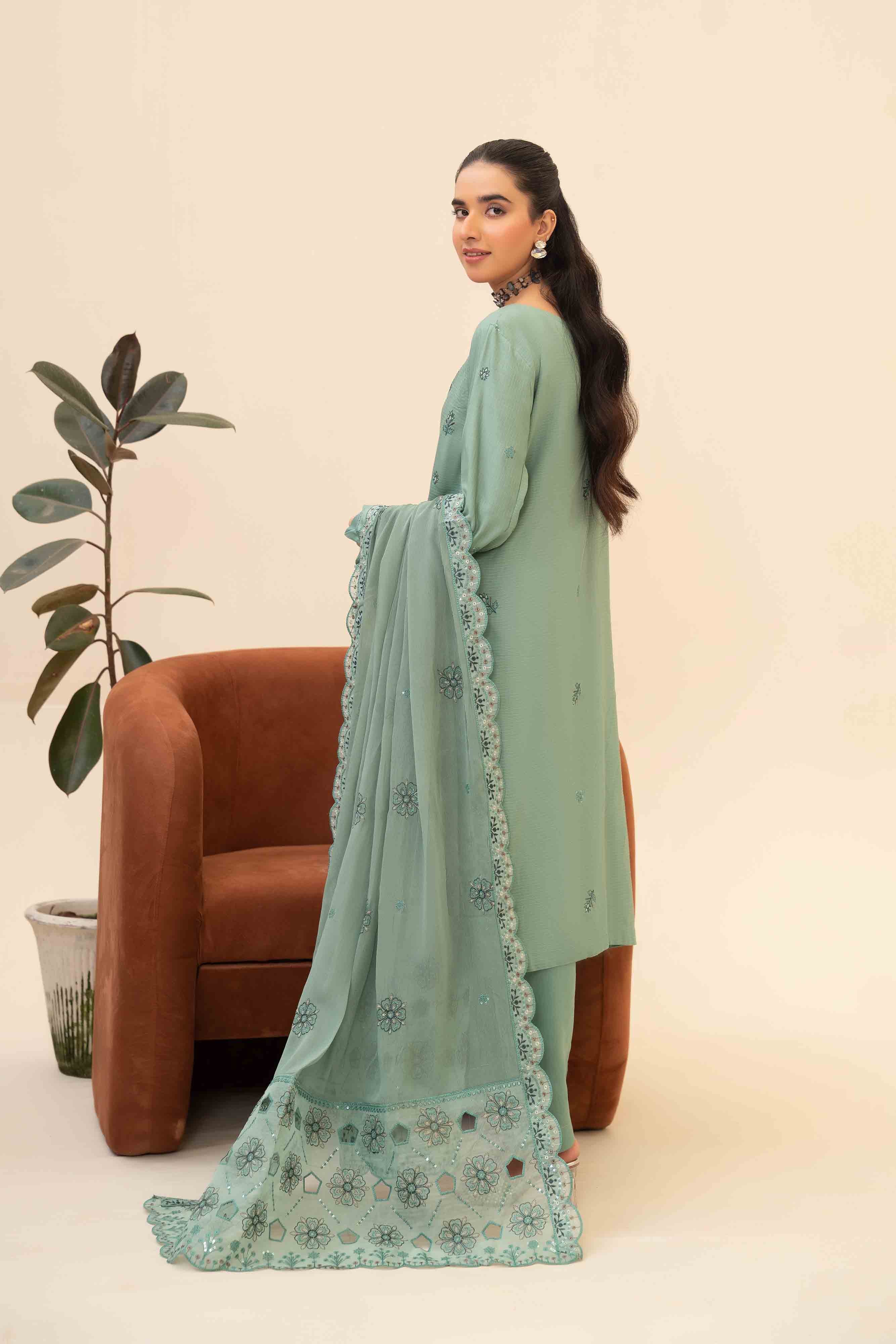 Luxury Pista 3 Pcs Doria Embroidered Viscose Suit