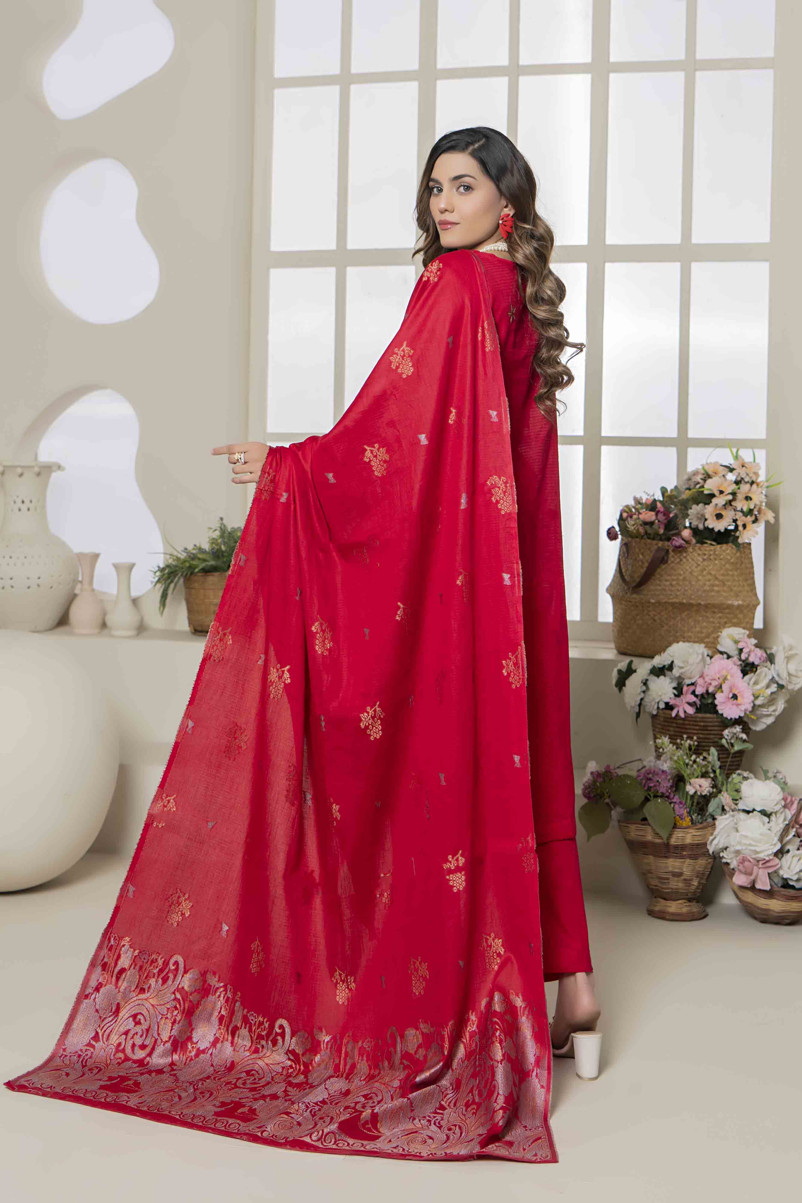 Luxury Pink Embroidered Doria 3 Pcs Lawn Set