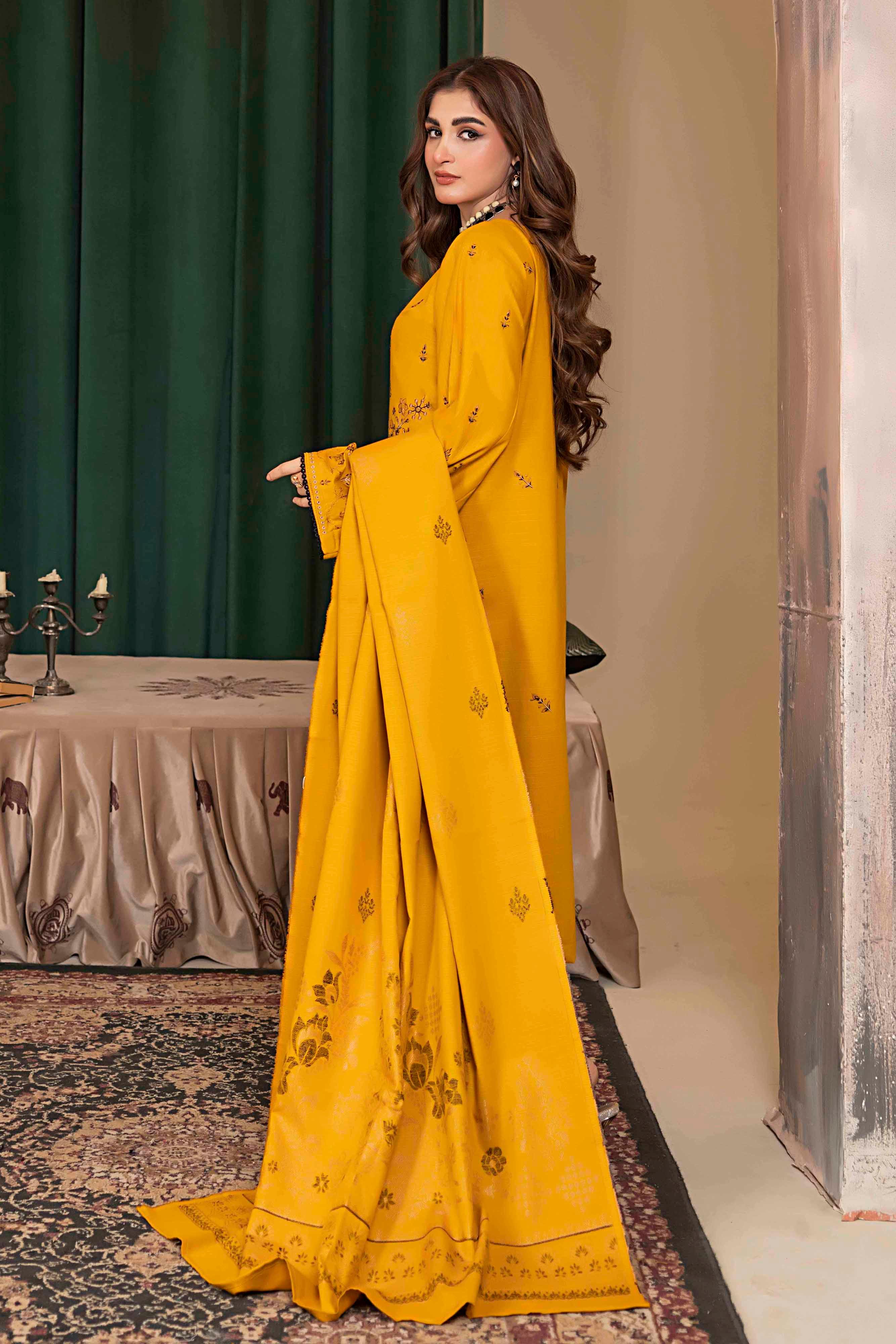 Sunlit - 3 Pc Embroidered Slub Khaddar Suit